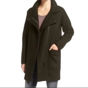 Madewell City Grid Green Coat wool  Size 4